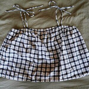 Everlane The Flowy Cami — Black Gingham — Size L